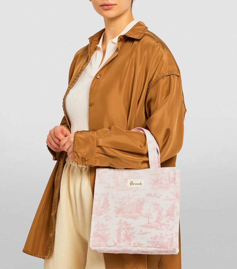 Harrods Small Toile Shopper Bag Pink Image 2