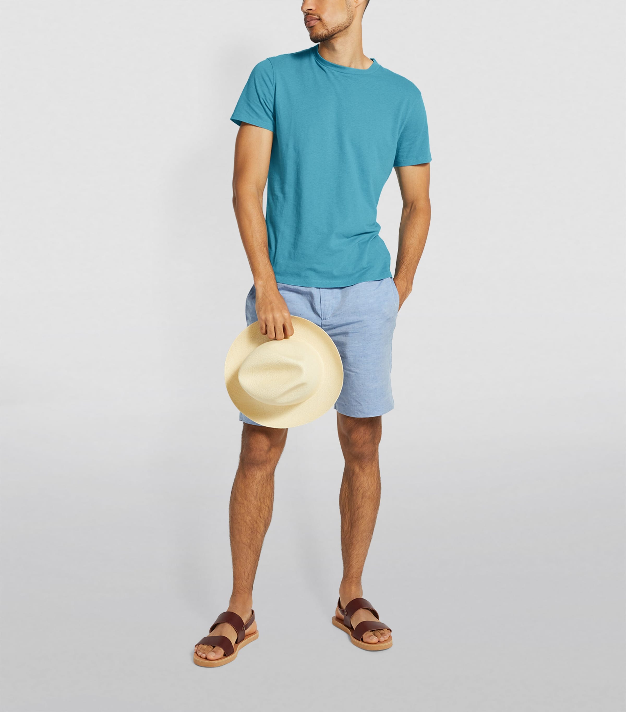 Cotton-Linen T-Shirt MIDNIGHT BLUE Image 3