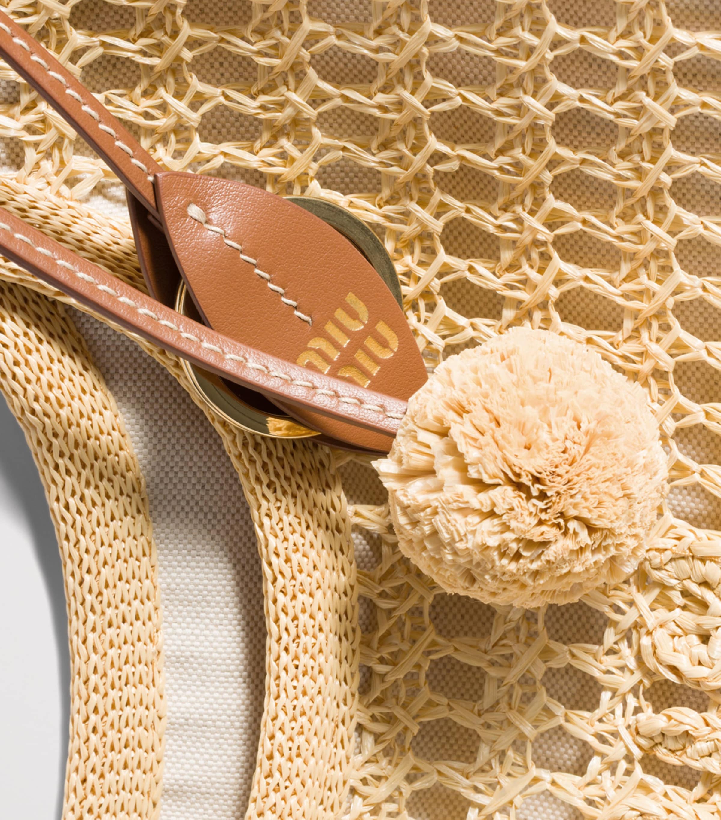 Miu Miu Crochet Ivy Cross-Body Bag Neutral Image 5