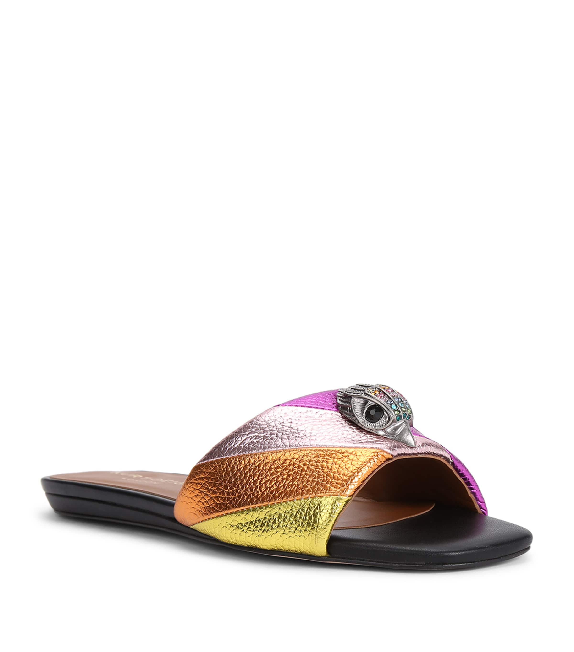 Shop Kurt Geiger Leather Kensington Slides