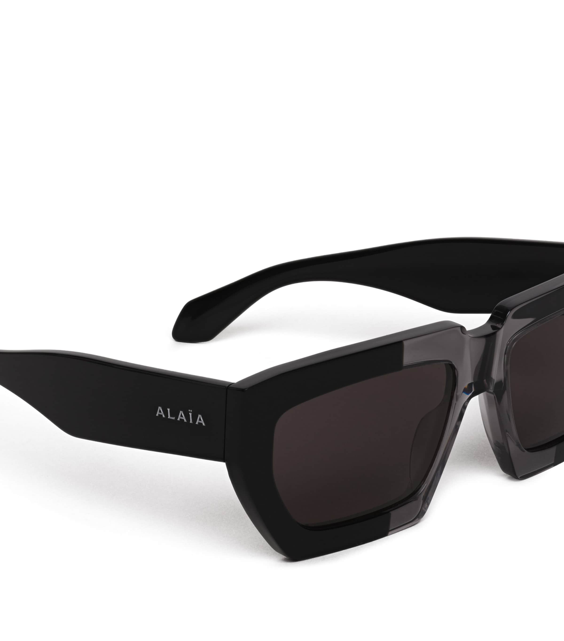 Alaïa Acetate Rectangular Sunglasses Black/grey Image 3
