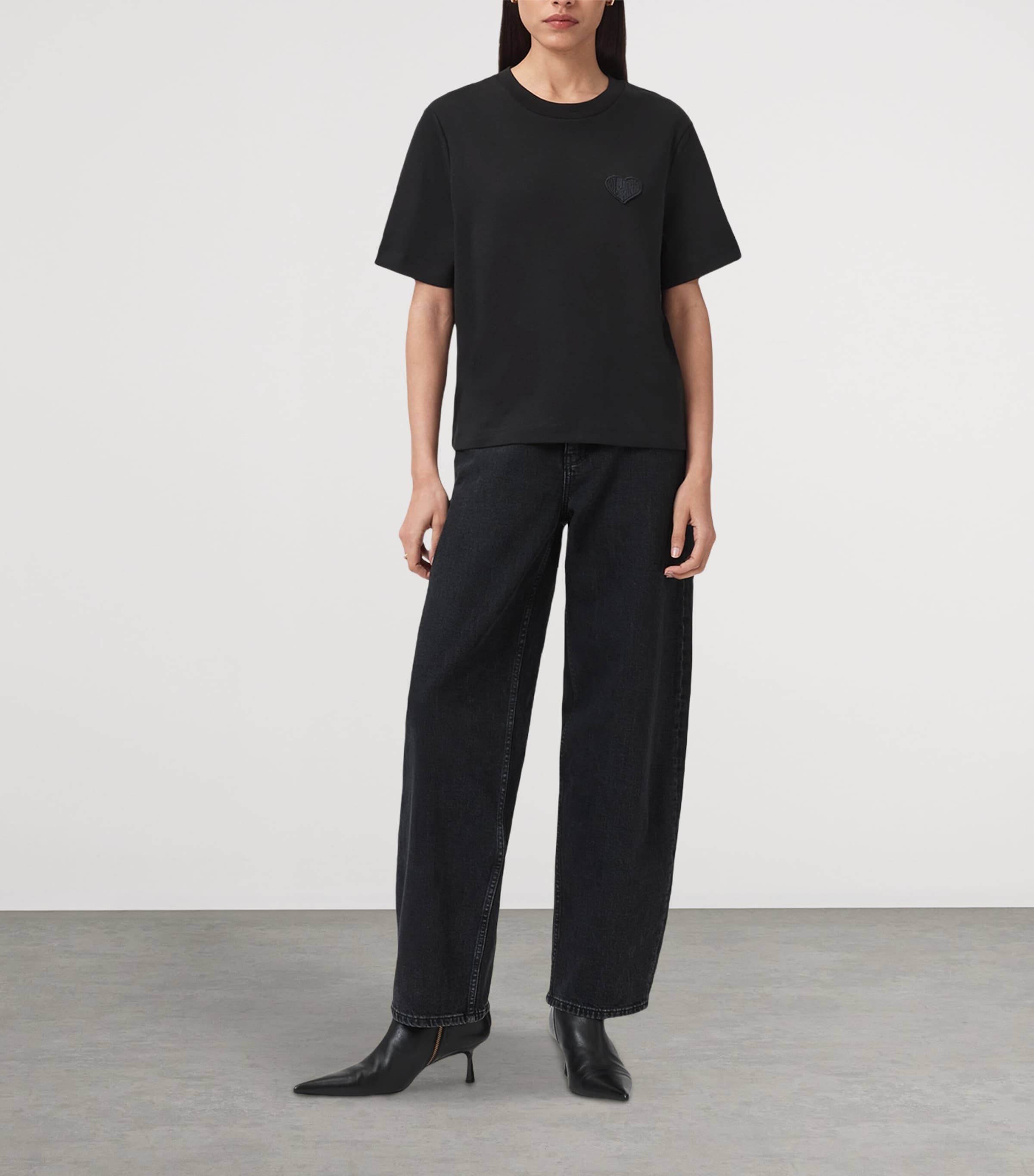 AllSaints Womens Organic Cotton Lover Lisa T-Shirt Black Image 2