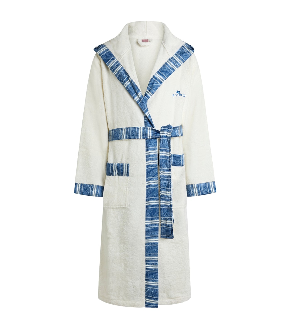 Etro Hooded Amalia Bathrobe Print On Blue Base Image 1
