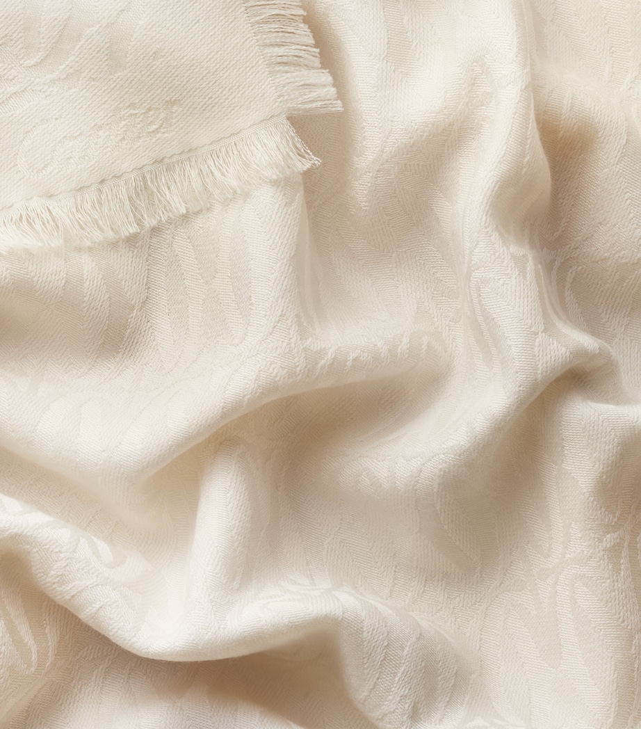 Cartier Silk-Wool C de Cartier Shawl White Image 3
