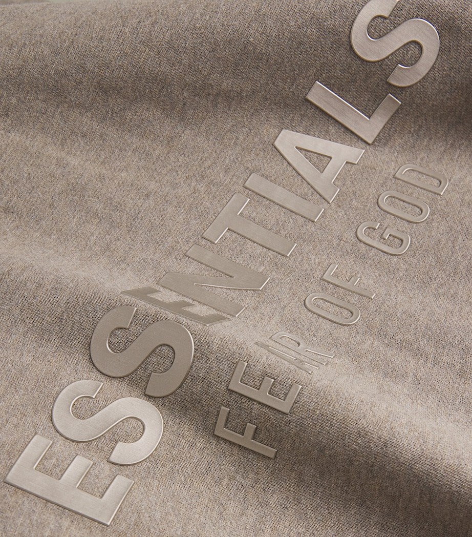 FEAR OF GOD ESSENTIALS Mens Cotton-Blend Logo Zip Hoodie Homestead Heather Image 5
