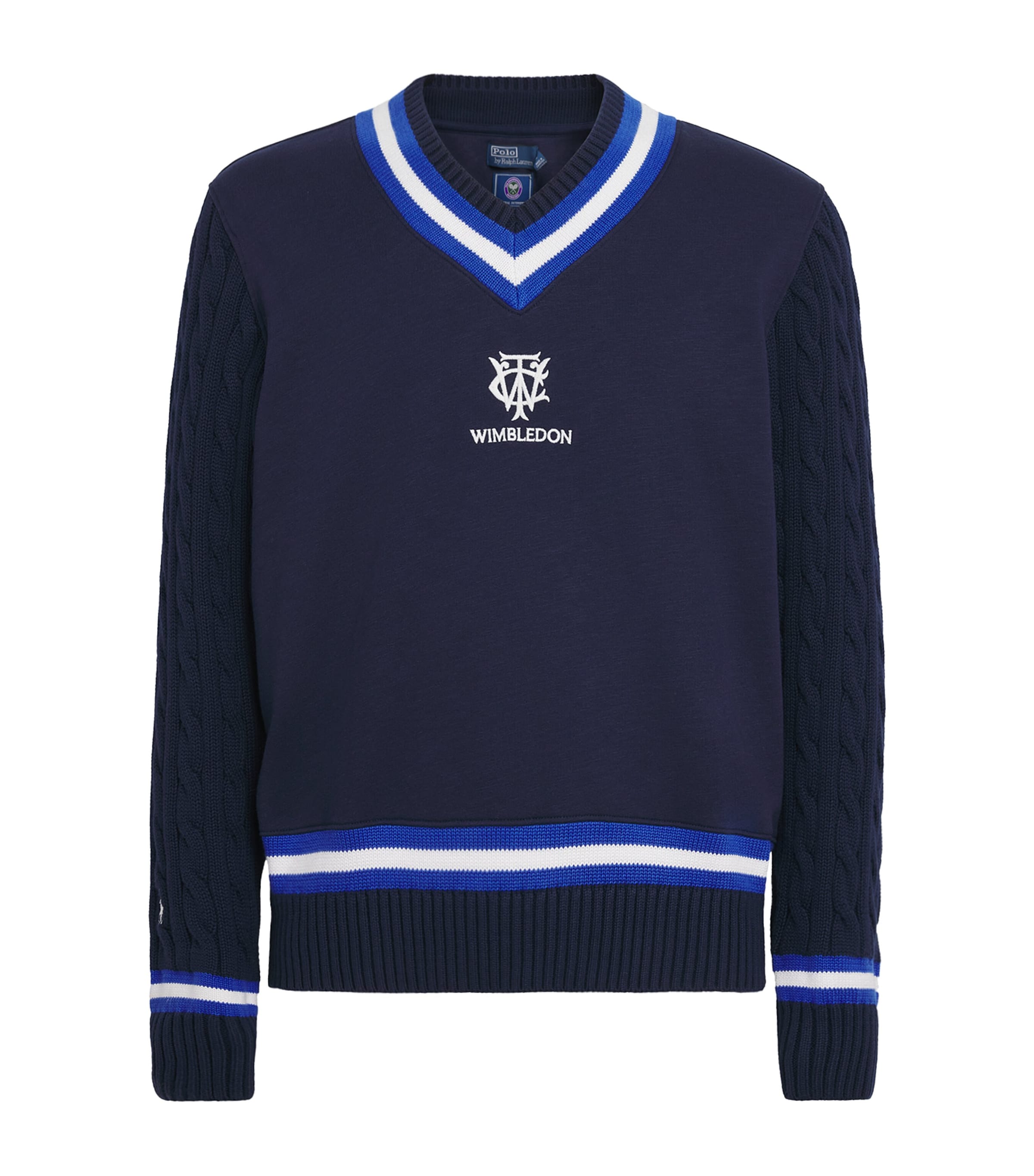 Polo Ralph Lauren Mens x Wimbledon Hybrid Sweatshirt Refined Navy Image 1