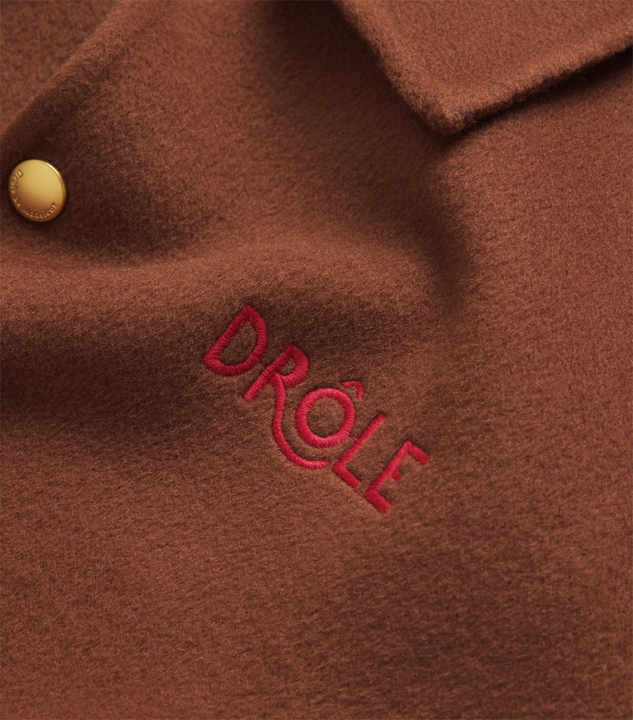Wool-Blend Logo Bomber Jacket CHOCOLATE Image 5