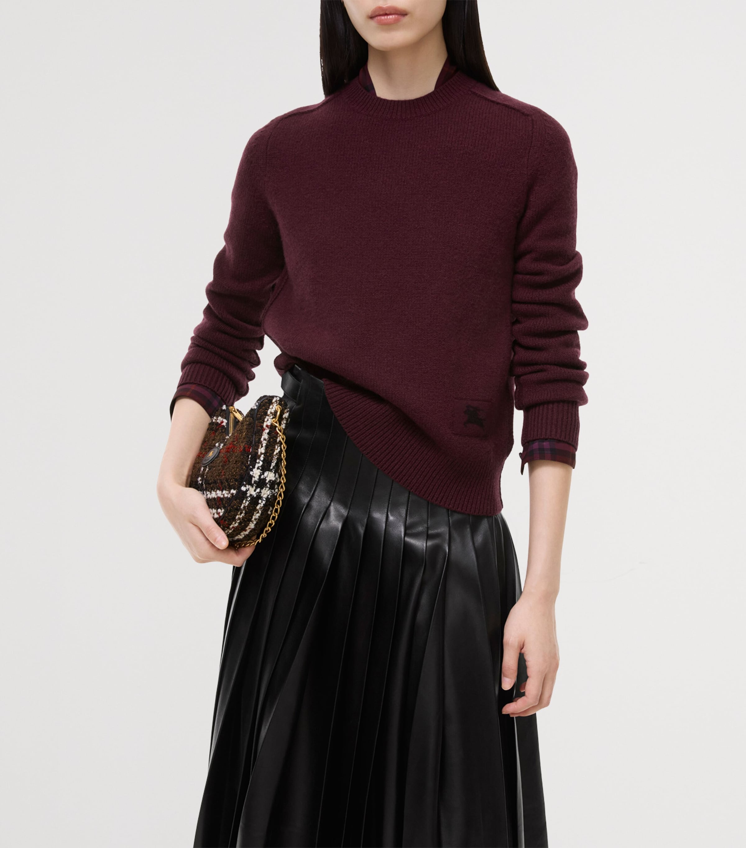 Burberry Womens Cashmere Crew-Neck Sweater Acer Purple Image 2