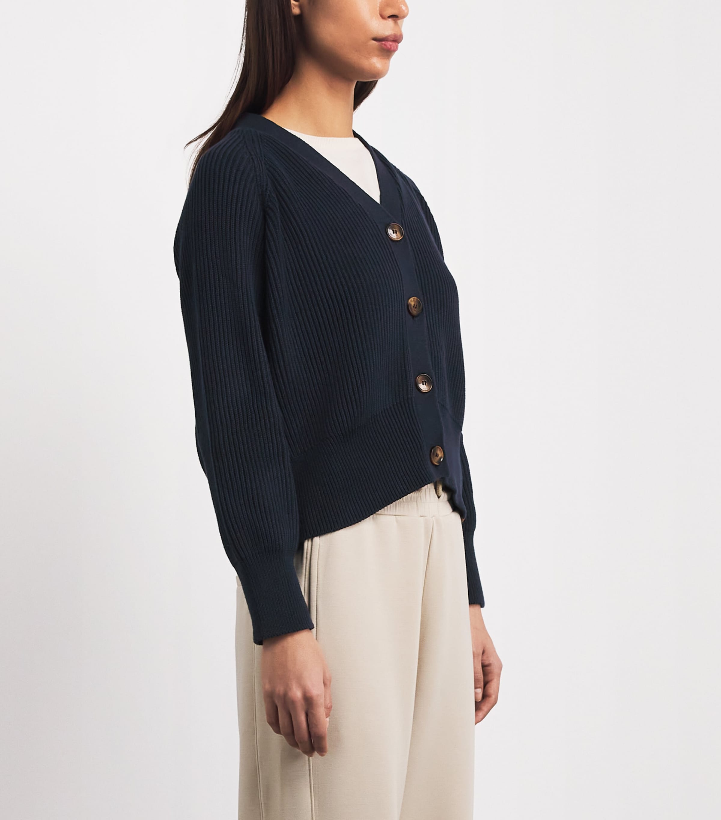 Y.O.U Womens Cotton Kimcote Cardigan Navy Image 4