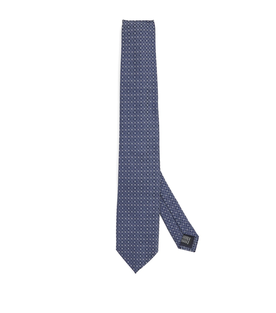 Silk Geometric Jacquard Tie 06 LIGHT BLUE Image 1