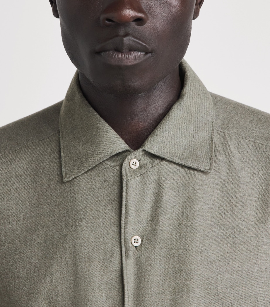Colombo Mens Cotton Twill Shirt Green Image 3