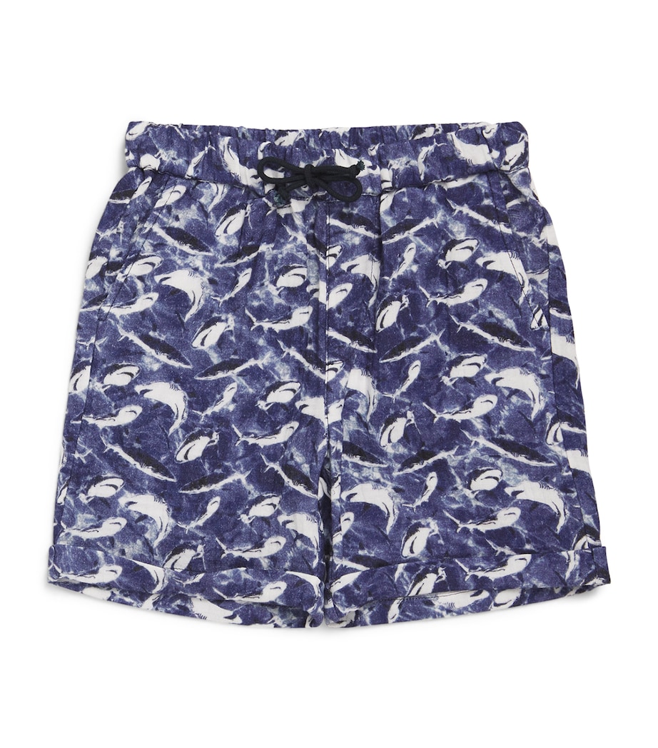 Shark Print Shorts (2-12 Years) 390 BLEU MARINE Image 1