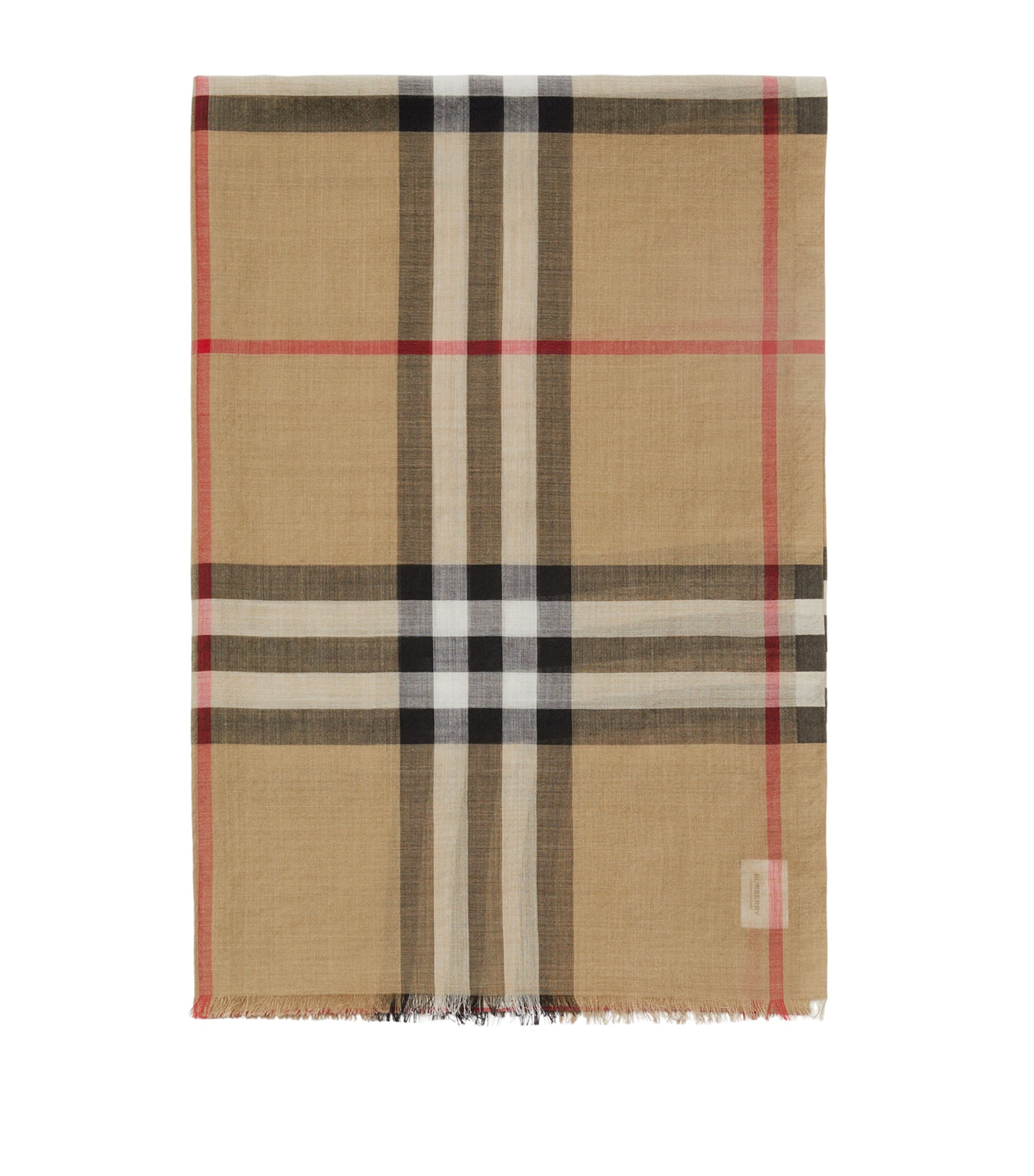 Burberry Giant Check Wool-blend Scarf In Beige