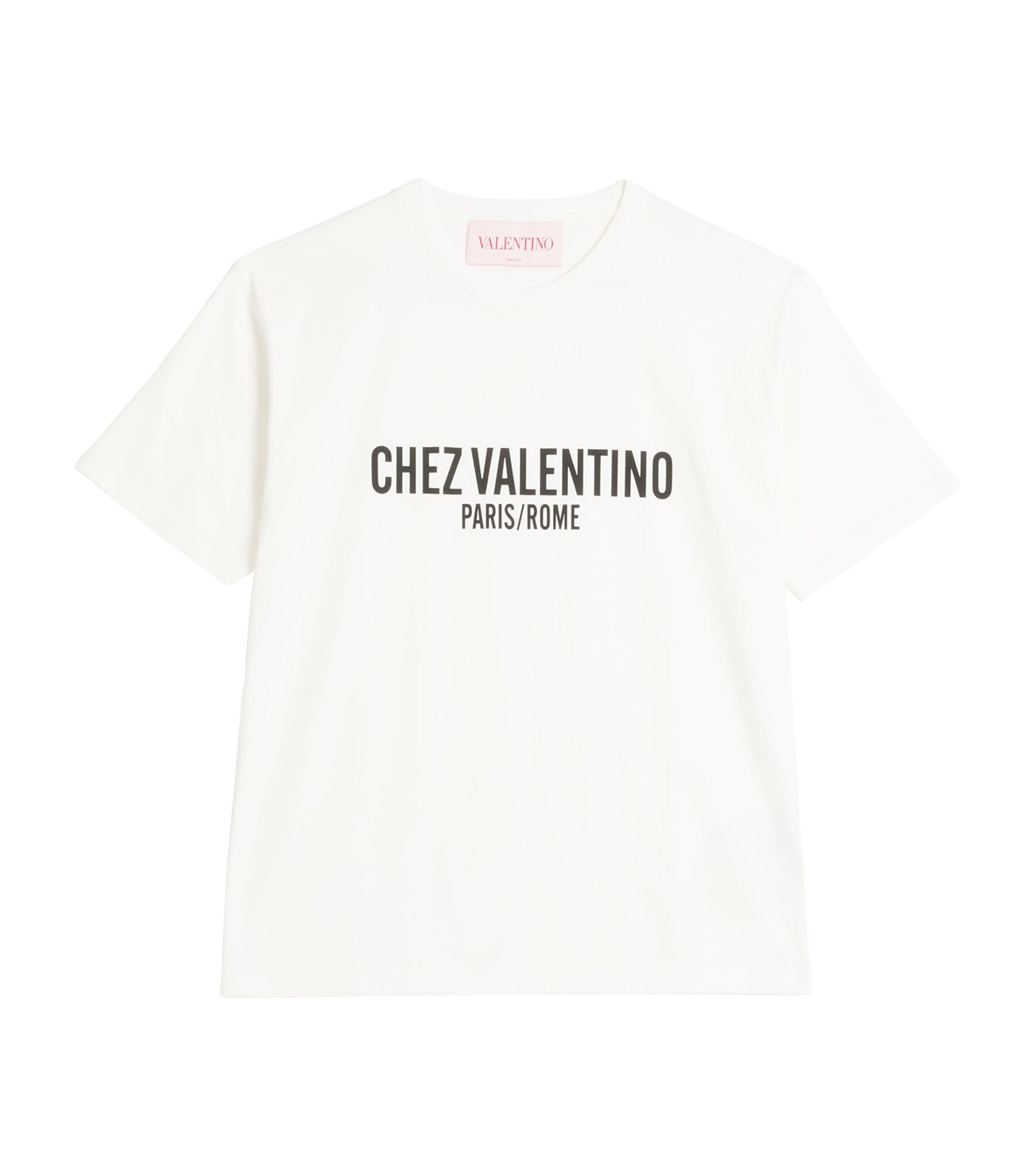 Valentino Cotton Crew Neck T-shirt With Graphic Print In Grey