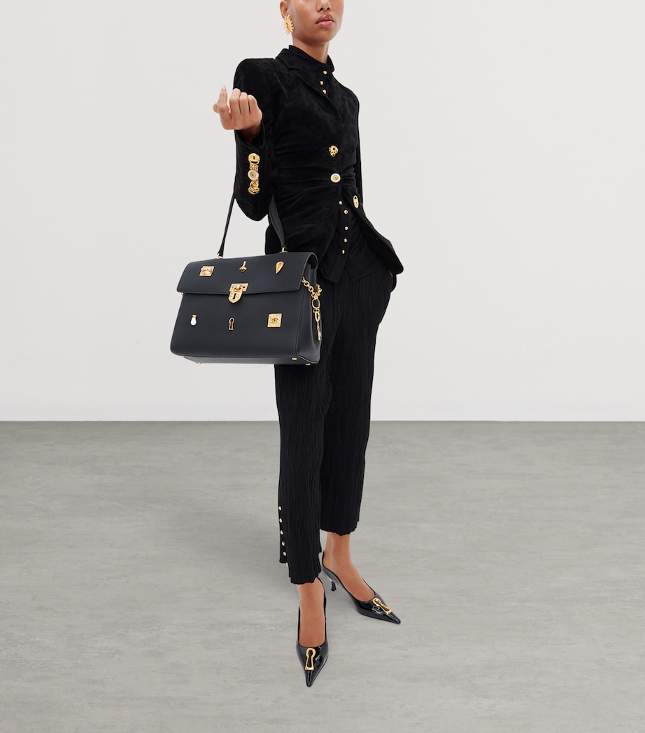 Schiaparelli Leather Secret Bijoux Top-Handle Bag Black Image 2