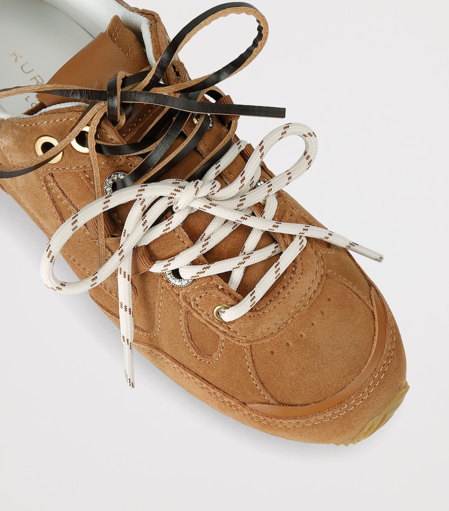 Kurt Geiger London Suede Slim Runner Sneakers Tan Image 2