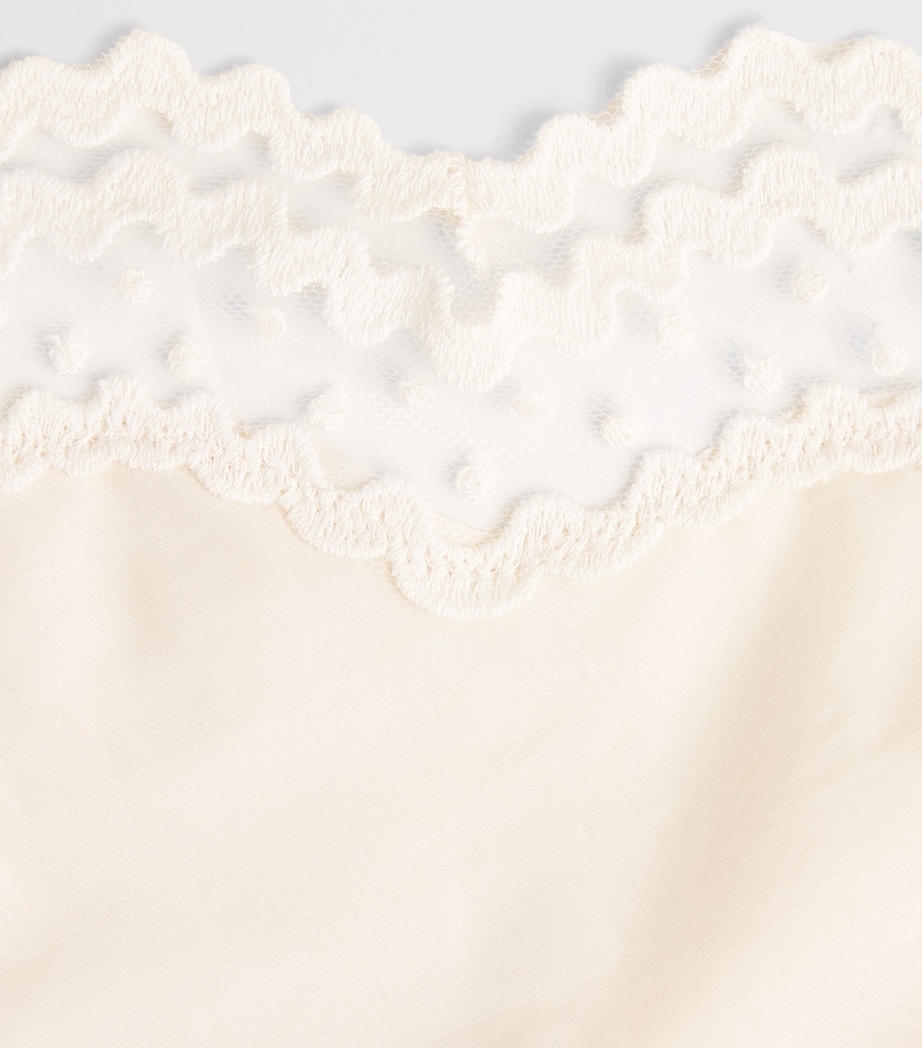 Sandro Paris Womens Cotton Lace-Trim Crop Top Light Pink Image 6