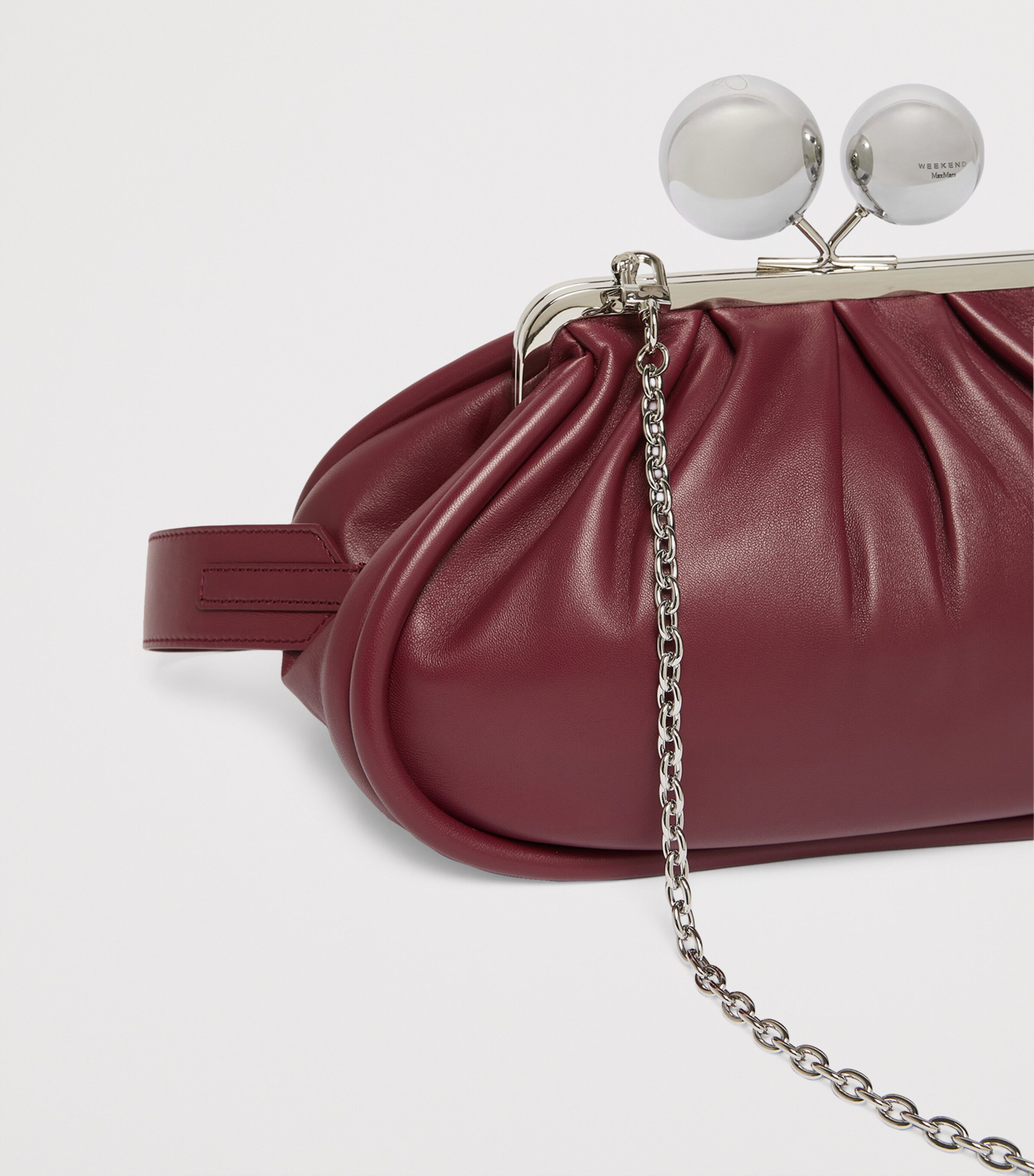 Weekend Max Mara Medium Leather Pasticcino Clutch Bag Ruby Image 5