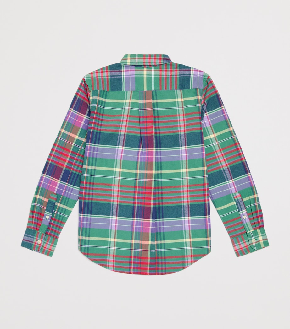 Cotton Check Polo Pony Shirt (6-14 Years) MULTI Image 2