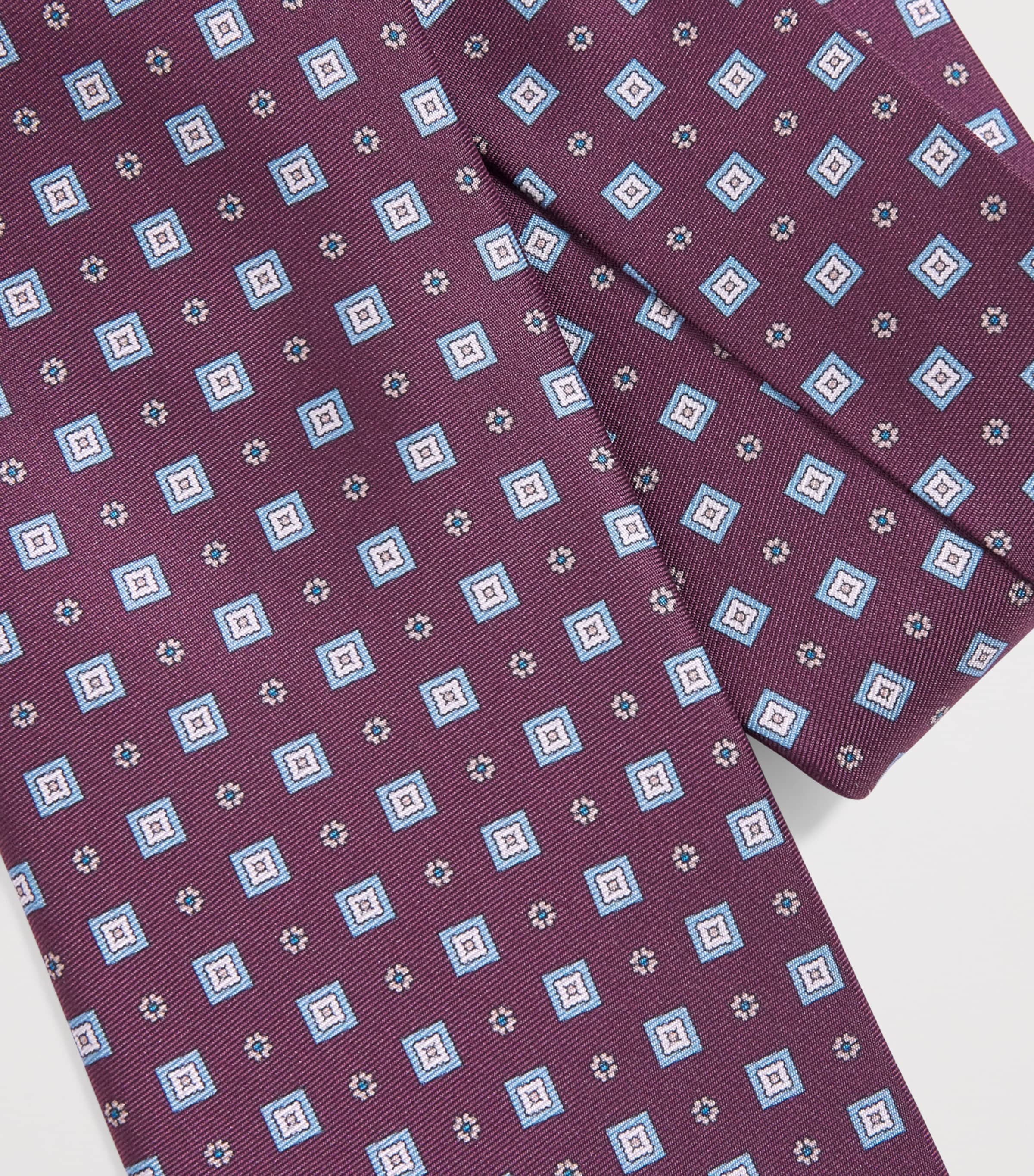 Eton Silk Jacquard Tie Dark Red Image 3