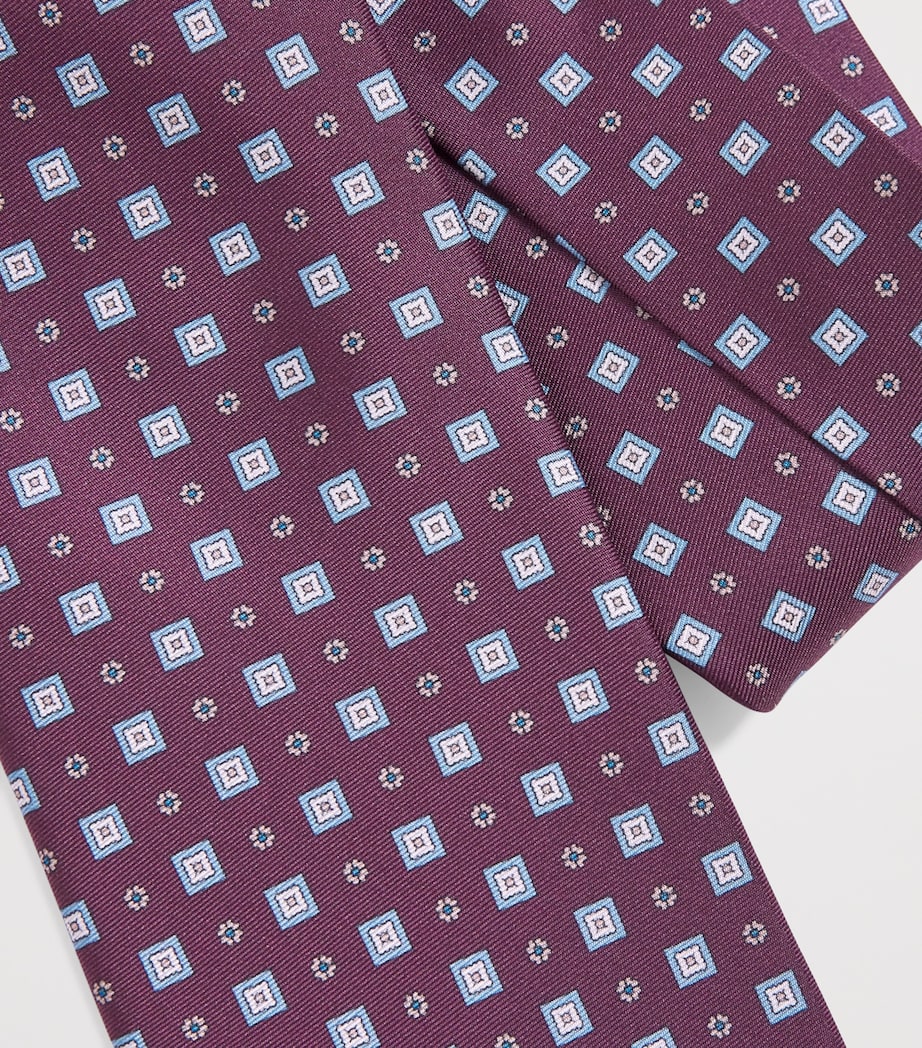 Eton Silk Jacquard Tie Dark Red Image 3