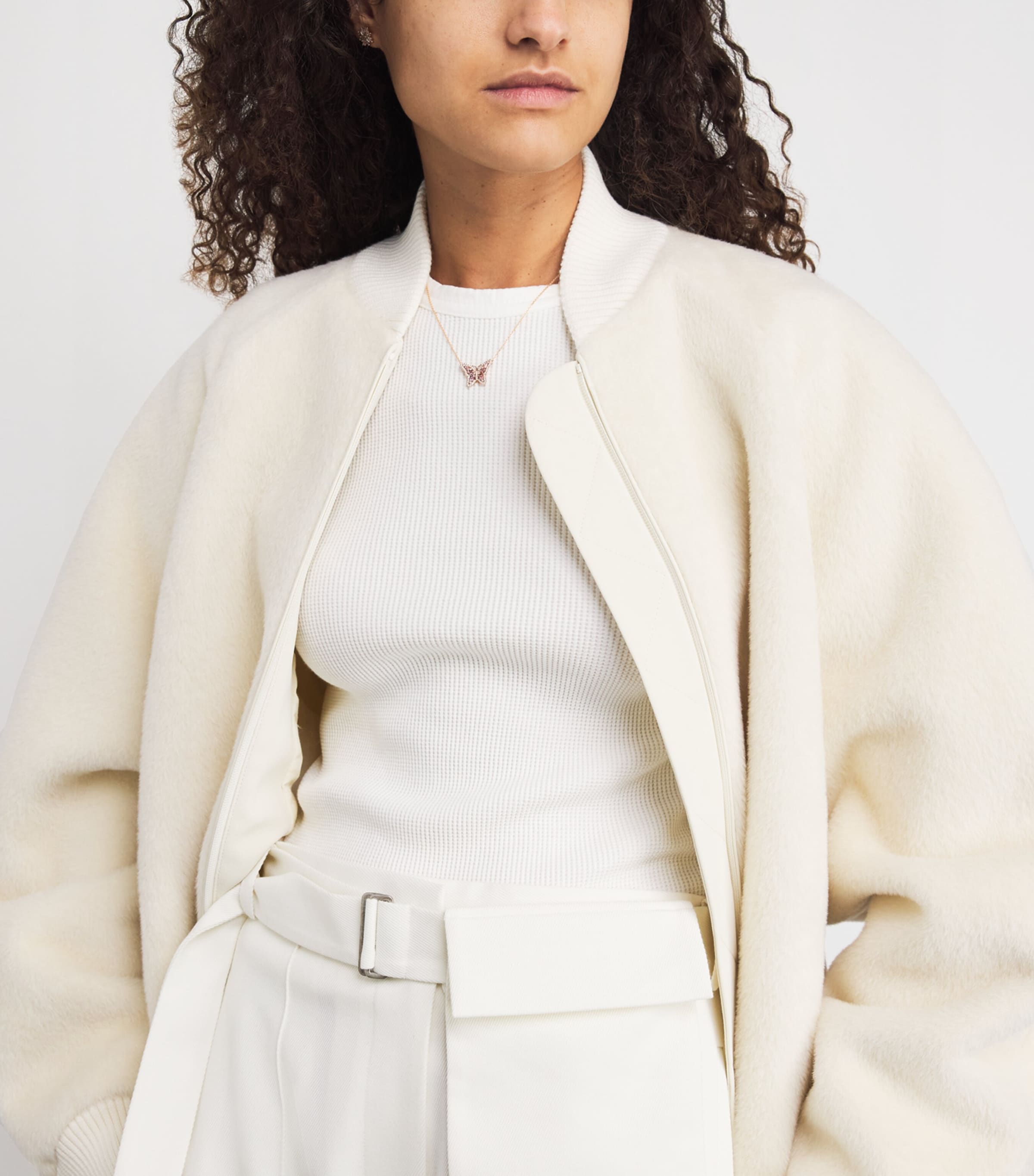 Rose Gold, Diamond and Sapphire Bold Butterfly Necklace 18K RG/P Image 2