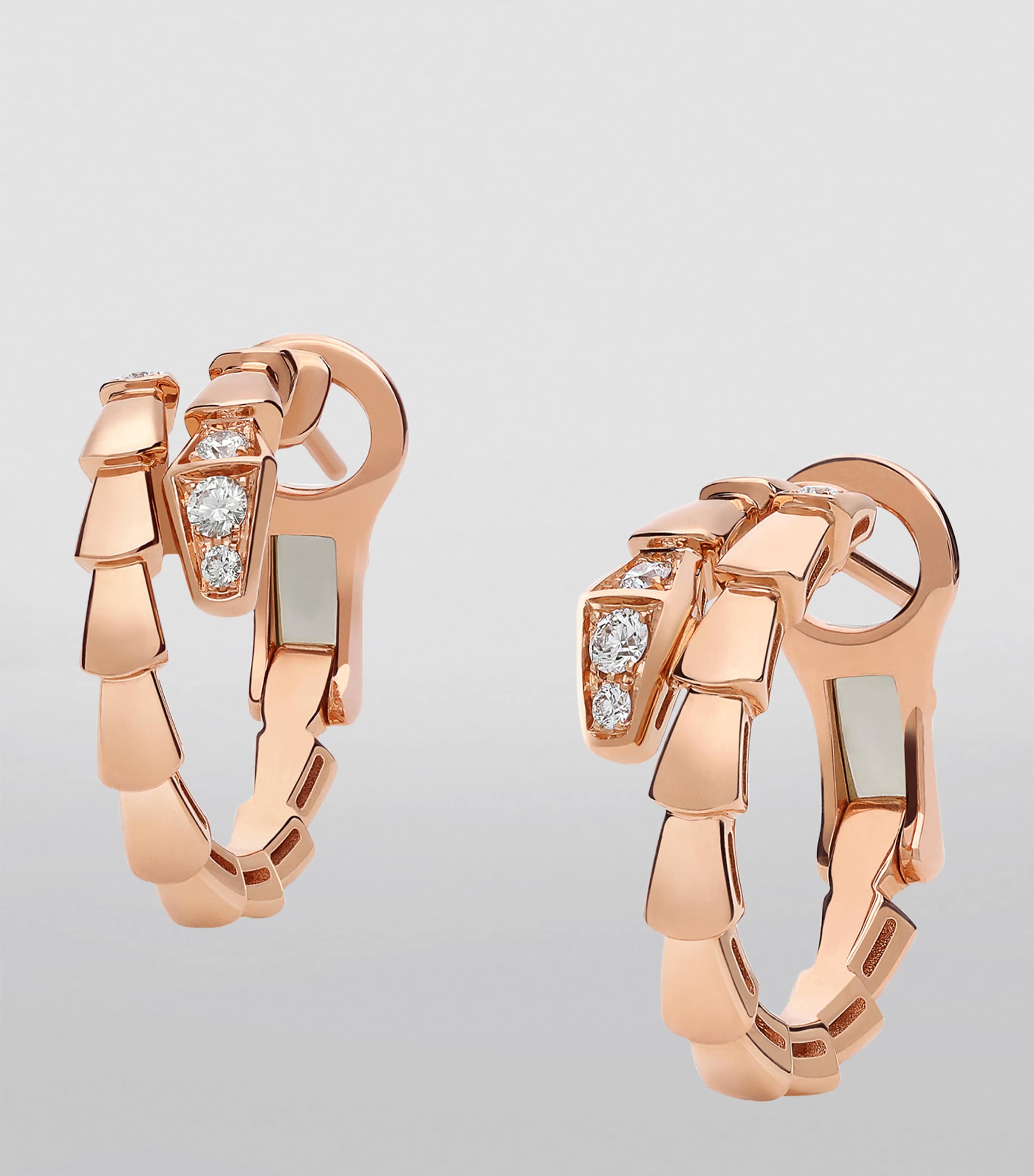 Bvlgari Rose Gold and Diamond Serpenti Viper Hoop earrings Rose Gold Image 3