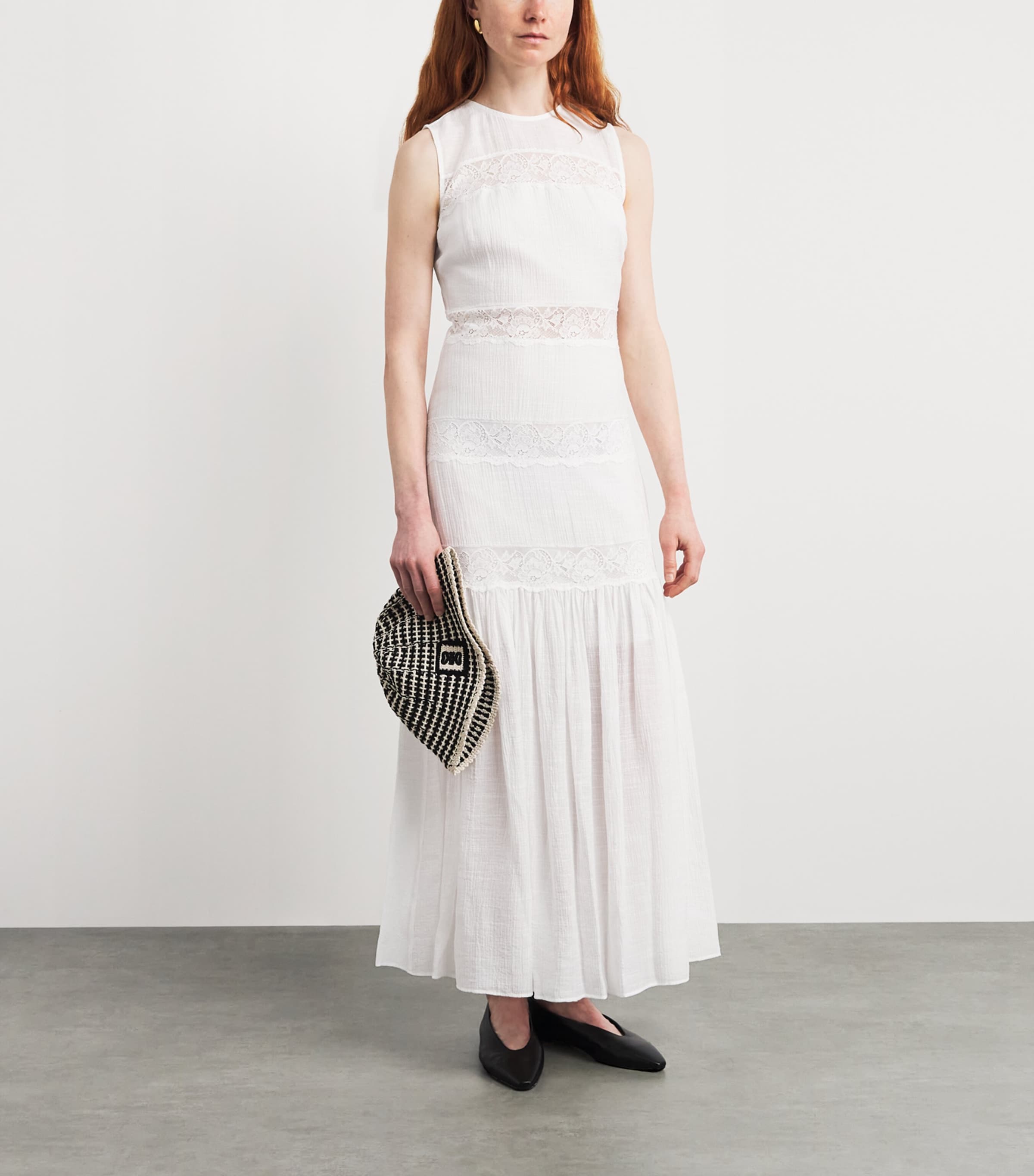 Sandro Paris Womens Crepon Maxi Dress White Image 2