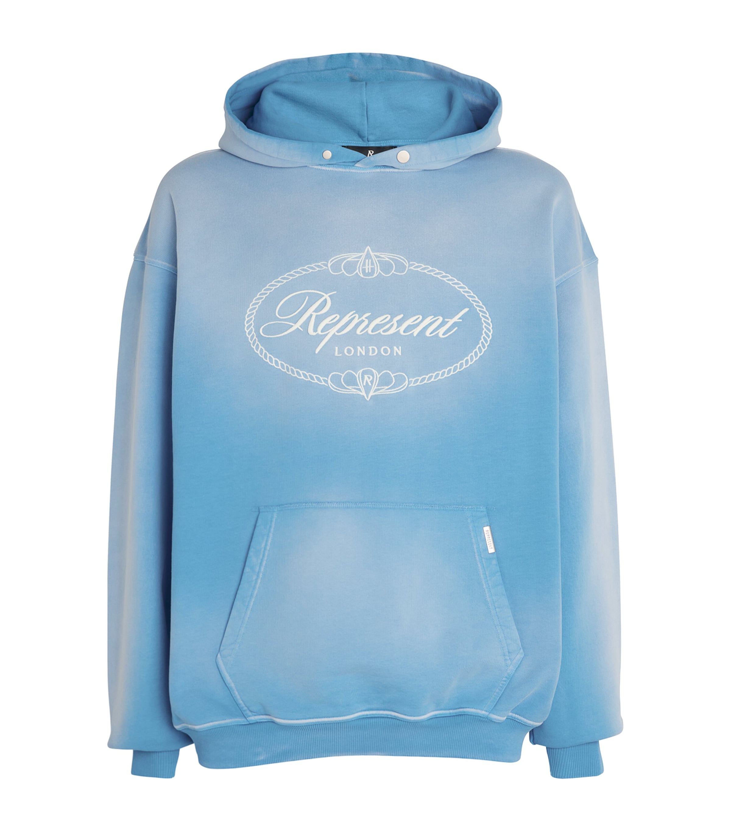 Represent X Harrods Cotton Logo Hoodie In Blue