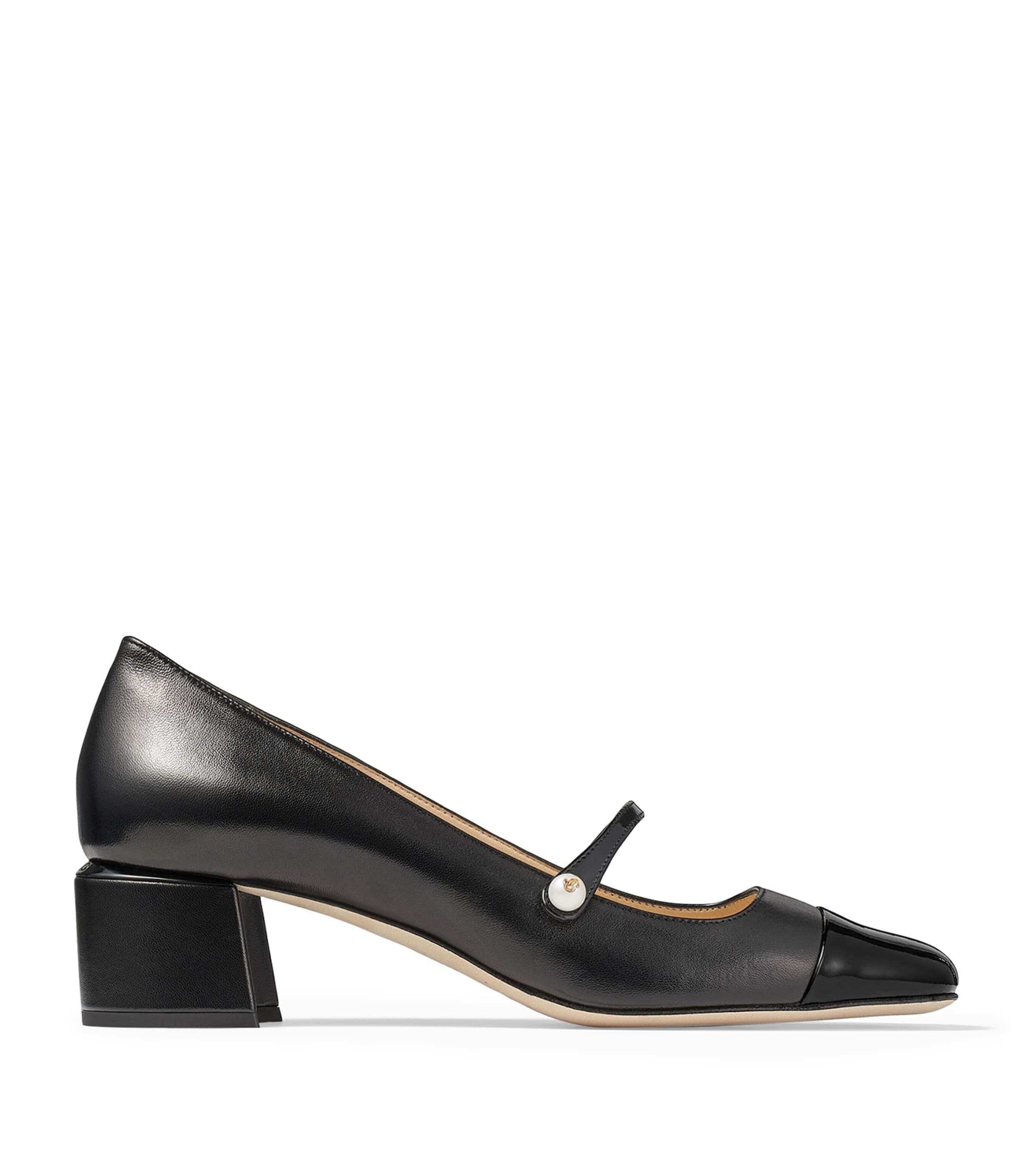 Jimmy Choo 'elisa 45' Black Pumps With Pearl Detail