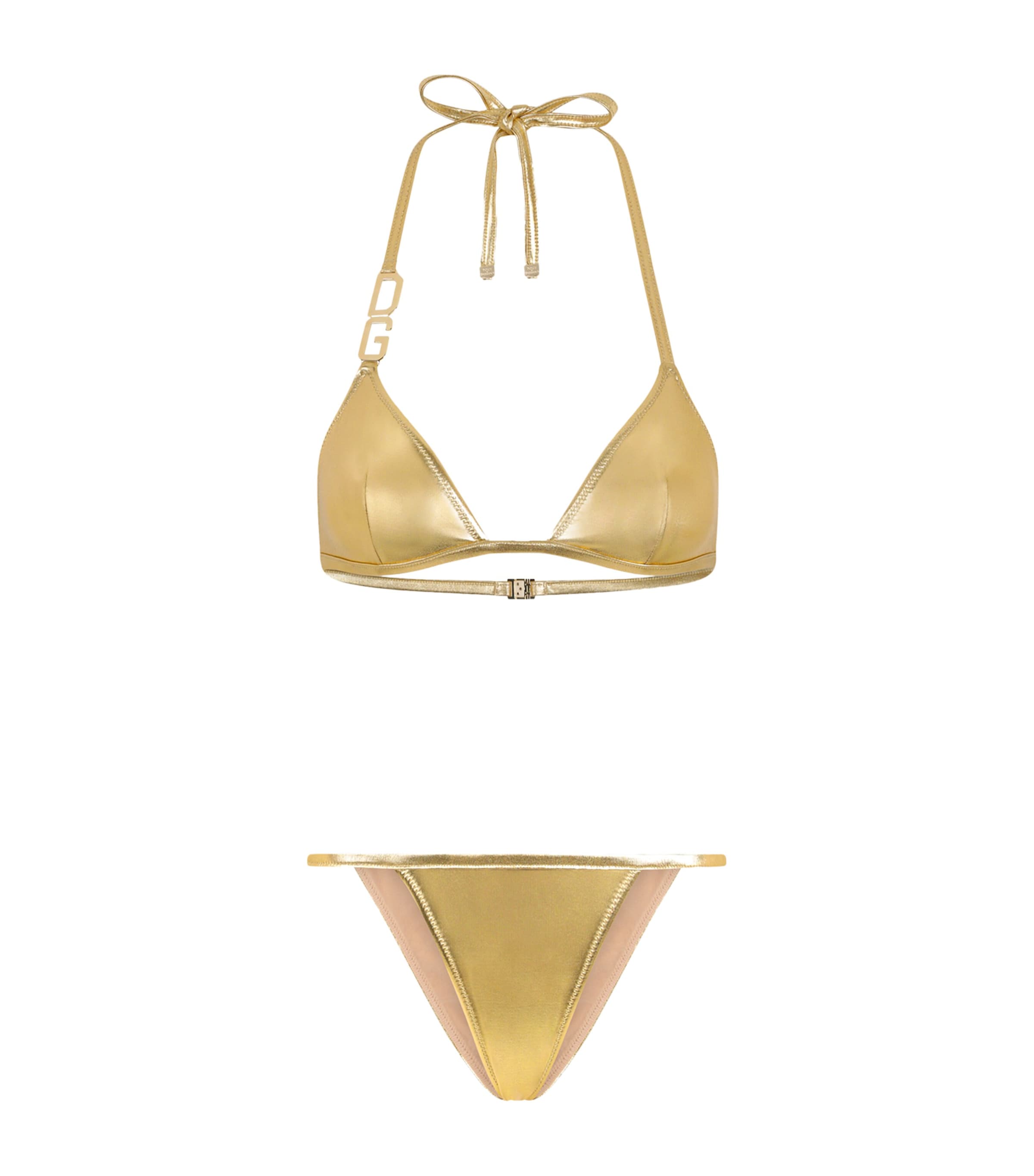 Dolce & Gabbana Triangle Bikini With Dg Logo