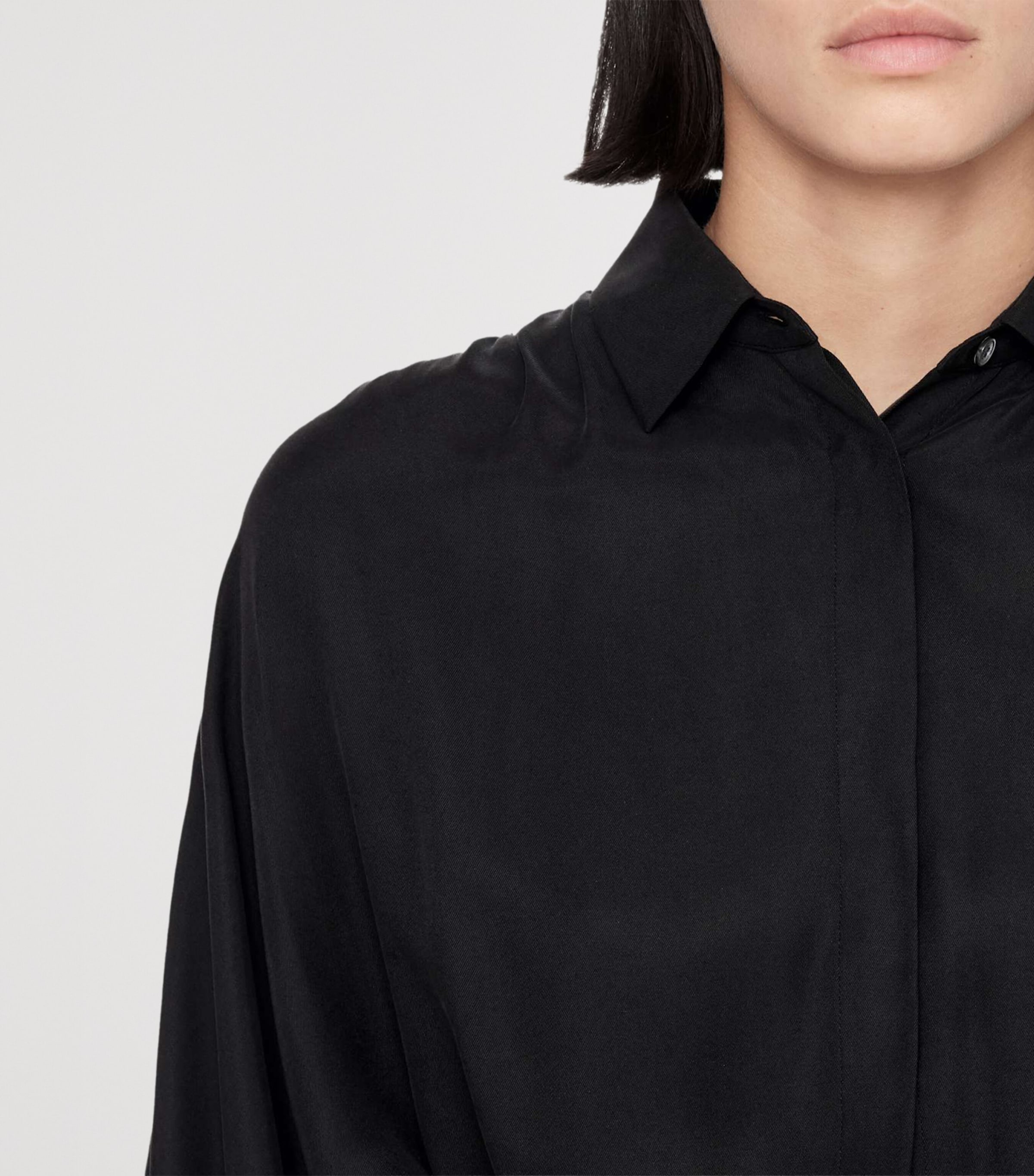 AllSaints Womens Noora Shirt Dress Washed Black Image 4