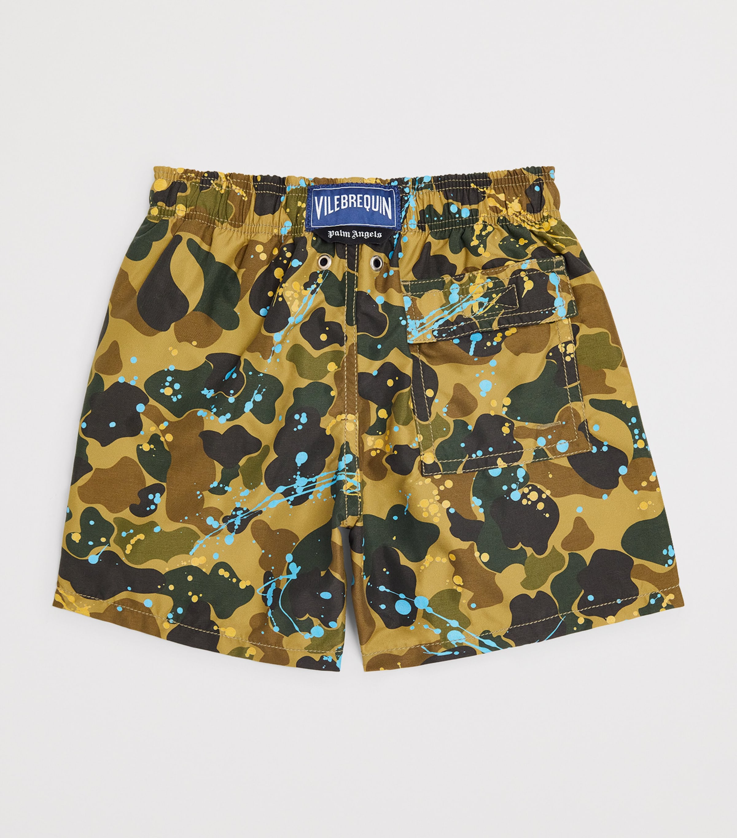 Palm Angels Kids x Vilebrequin Camo Painted Swim Shorts (4-12+ Years) Mltry Green Image 2
