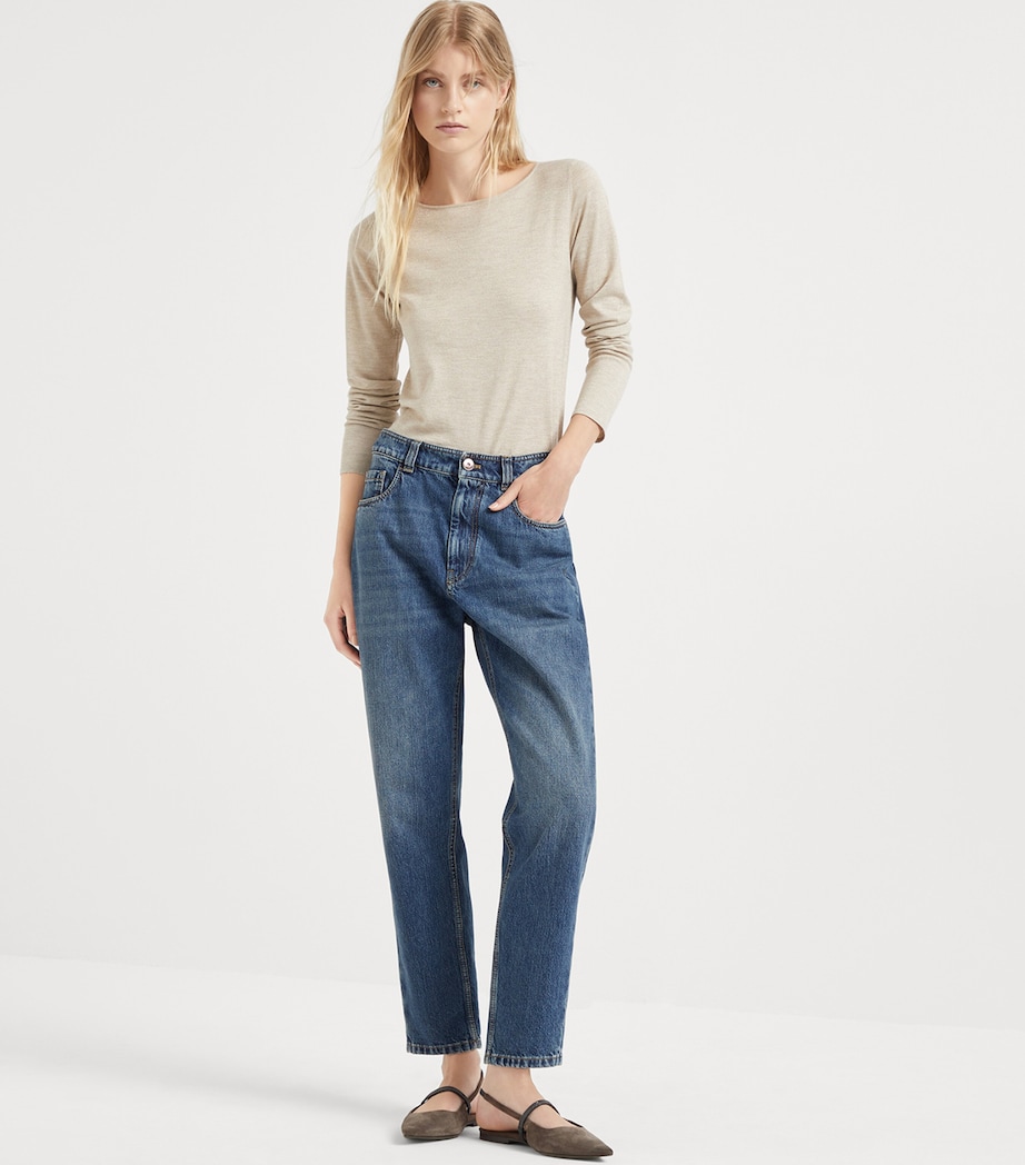Brunello Cucinelli Womens Cashmere-Silk-Blend Sweater Image 4