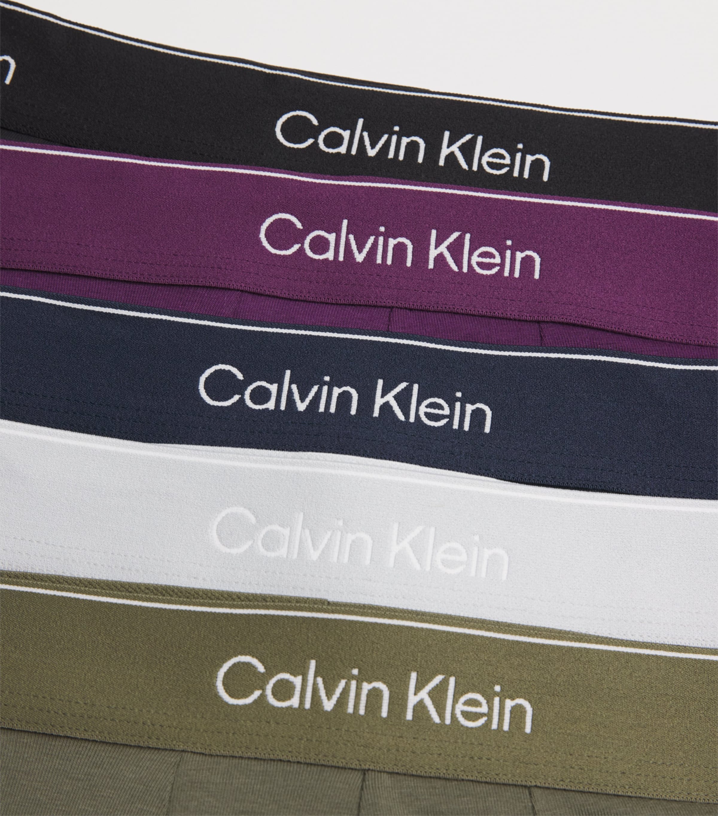 Calvin Klein Mens Stretch-Cotton Icon Boxer Briefs (Pack of 5) Black/harbor Mi Image 5