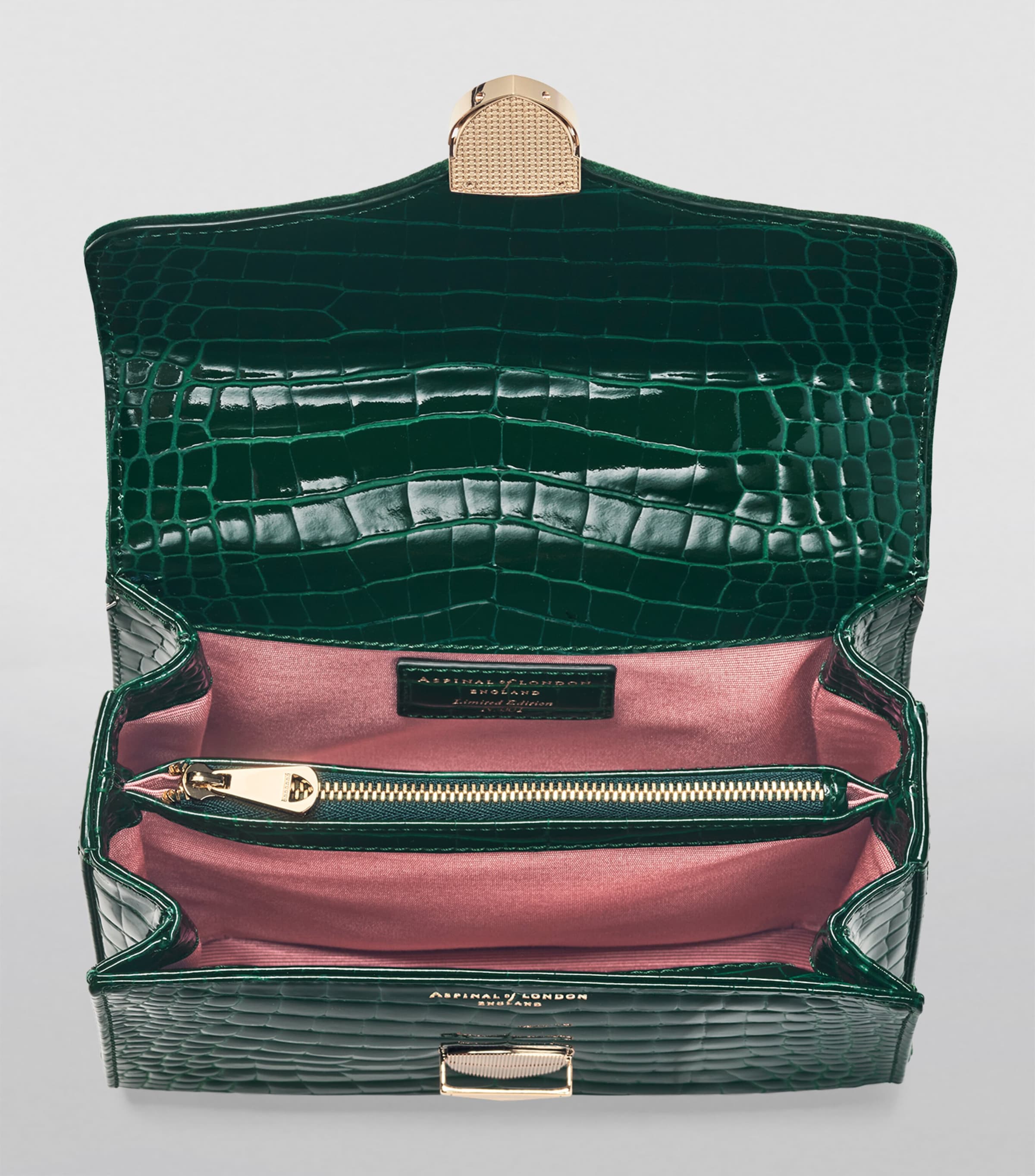 Midi Velvet Embroidered Mayfair Top-Handle Bag EVERGREEN Image 5