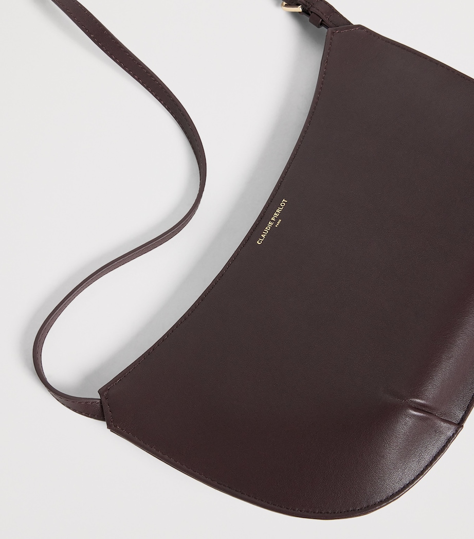 Leather Shoulder Bag BURGUNDY Image 5