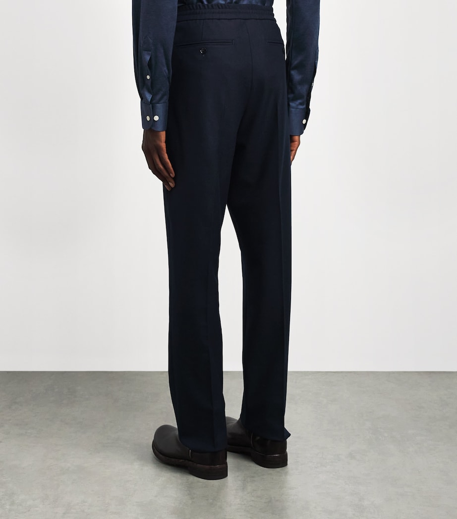 Brett Johnson Mens Wool-Blend Drawstring Sweatpants Navy Image 5