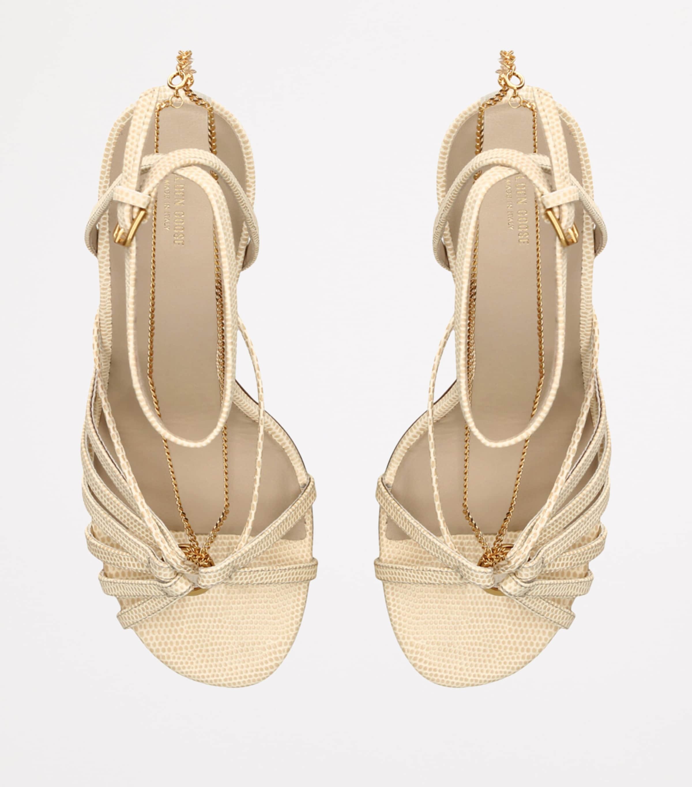 Leather Nico Heeled Sandals 90 CREAM COMB Image 4