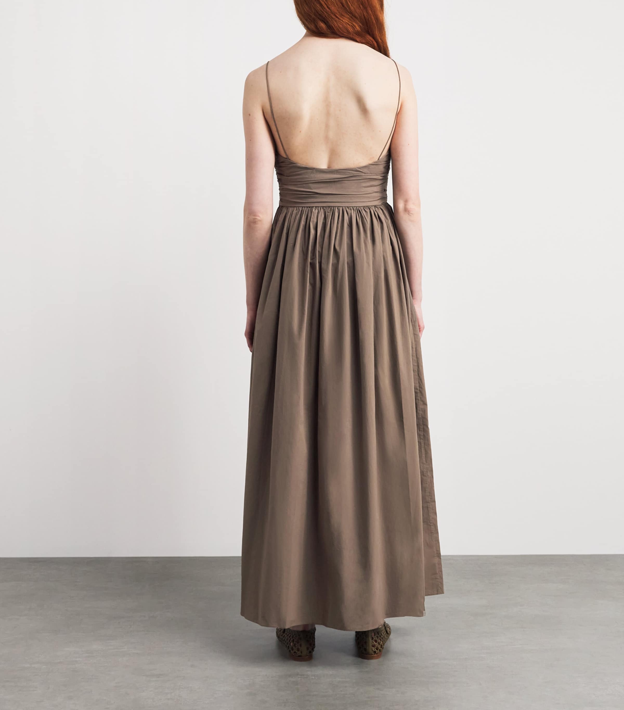 Matteau Womens Organic Cotton Gathered Midi Dress Birchbir Image 4