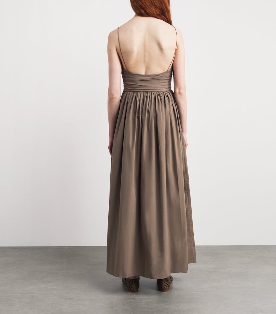 Matteau Womens Organic Cotton Gathered Midi Dress Birchbir Image 4