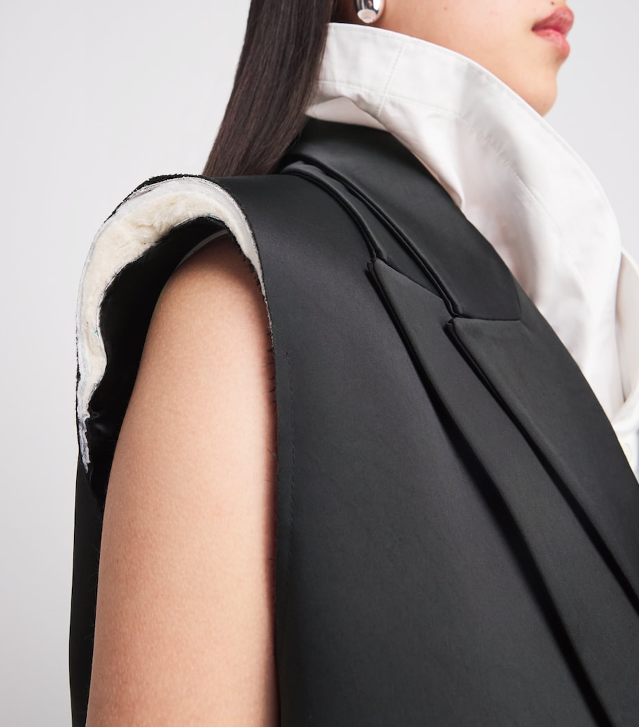 Double-Layer Sleeveless Jacket 00-BLACK Image 6