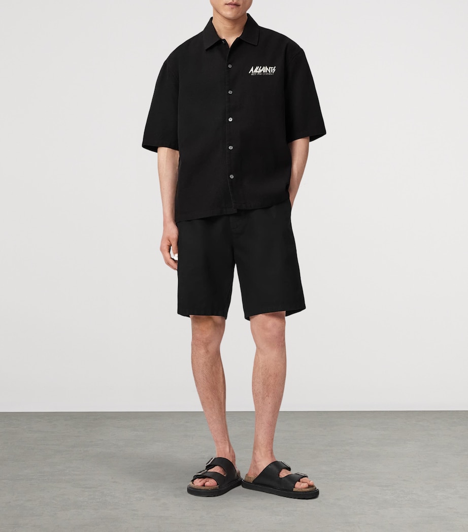 AllSaints Mens Synth Logo Shirt Orca Black Image 2