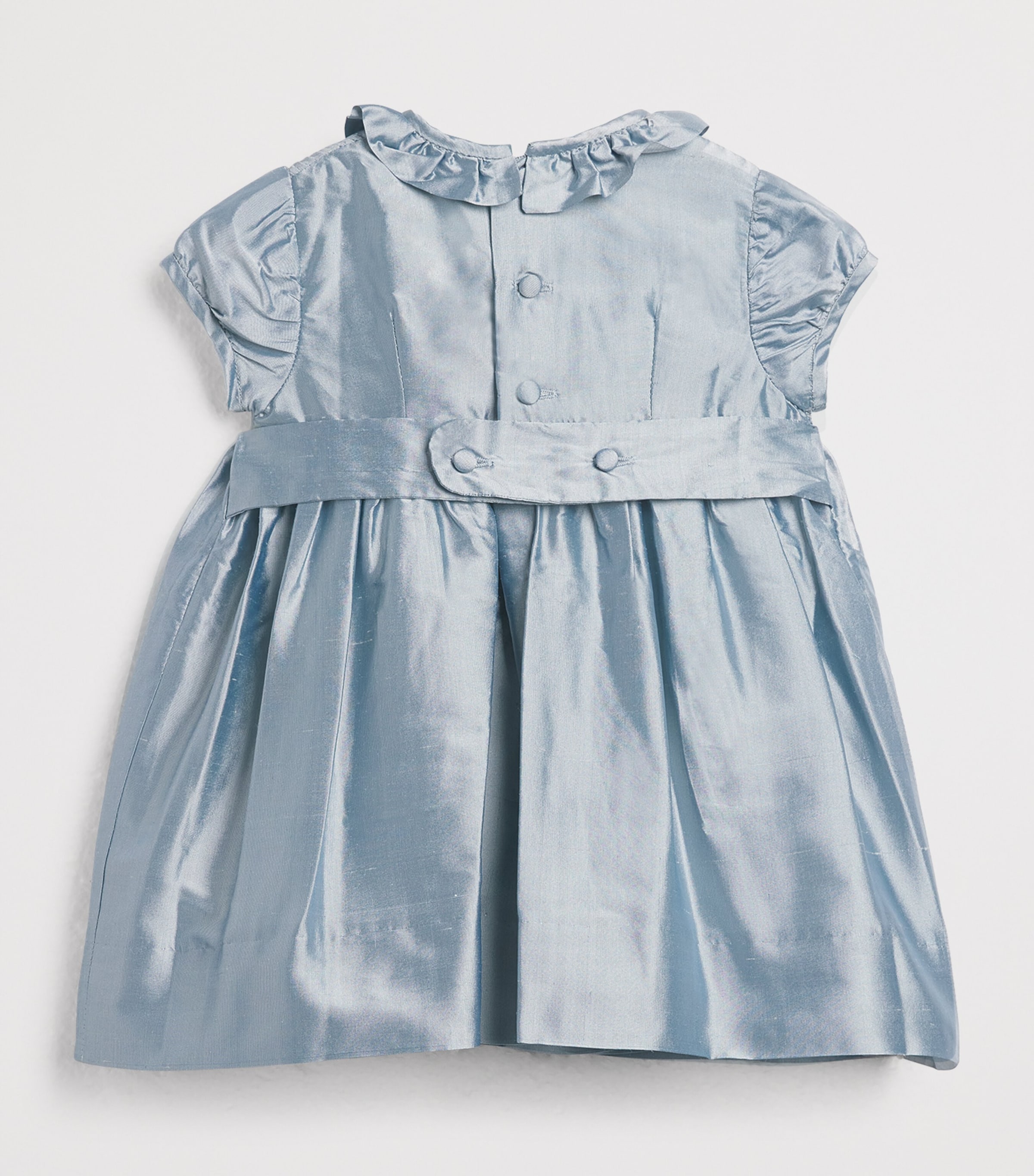 PEPA LONDON Silk Smocked Dress (12 Months - 4 Years) Blue Image 2