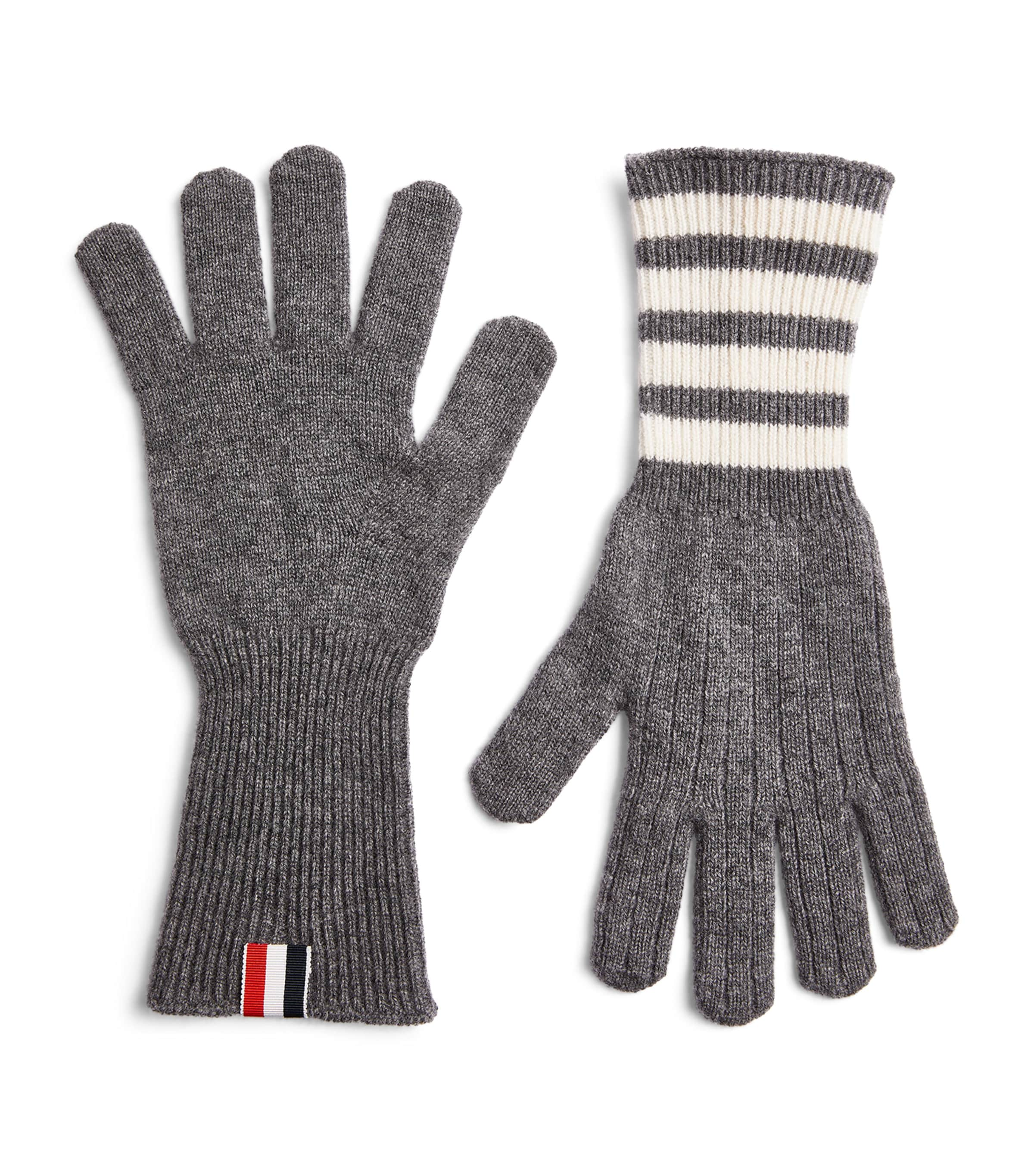 THOM BROWNE CASHMERE 4-BAR GLOVES 