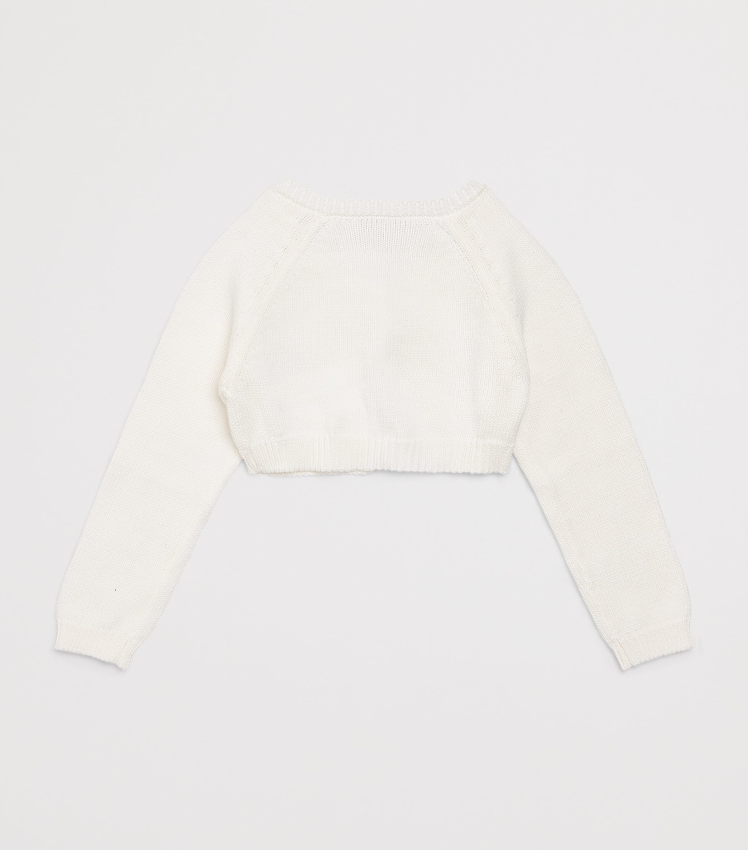 Monnalisa Cotton Embellished Cardigan (6 Months - 4 Years) Cream Image 2