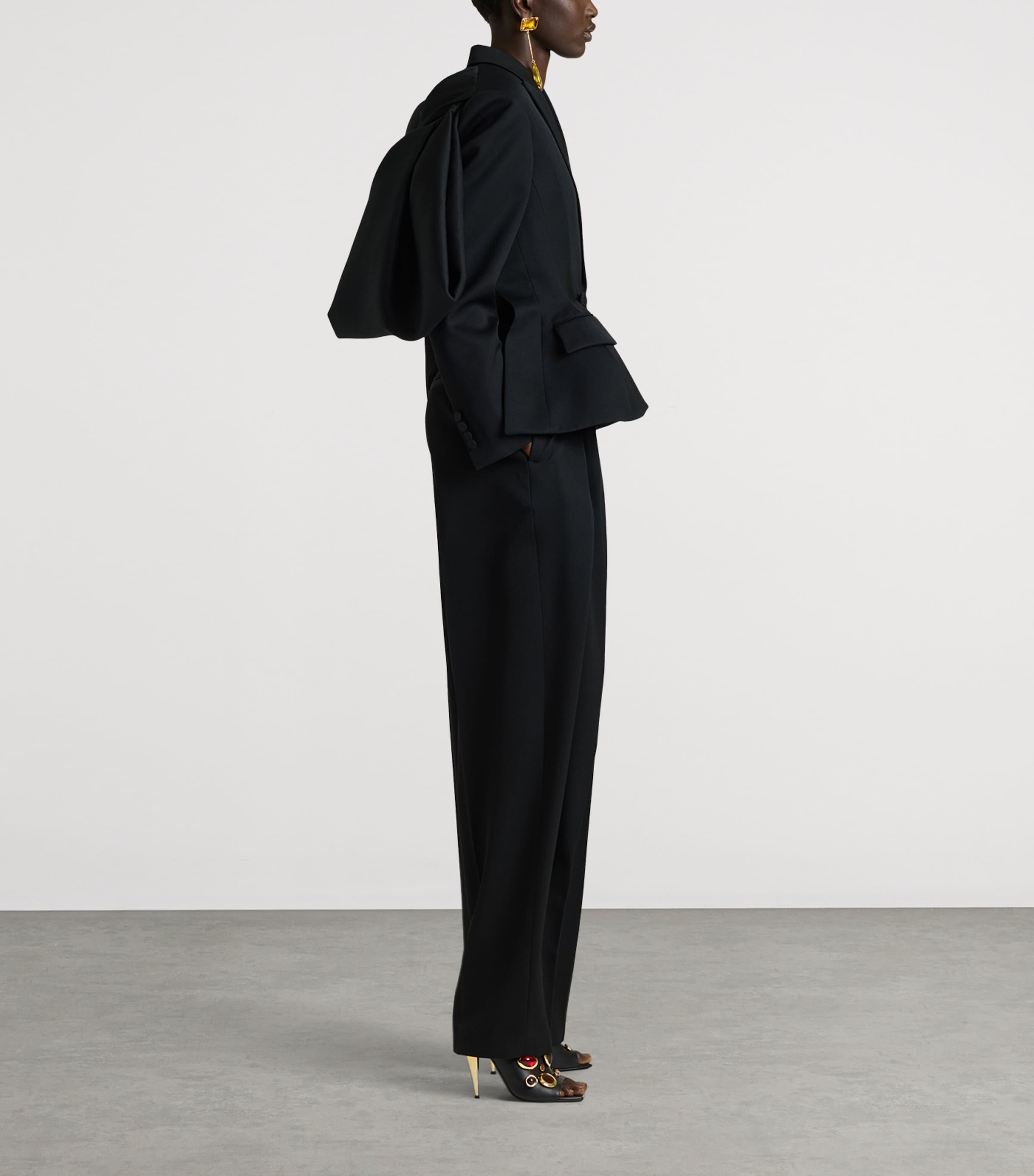 Givenchy Womens Wool Bow Slashed Blazer Image 4