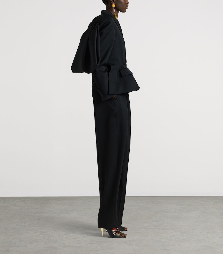 Givenchy Womens Wool Bow Slashed Blazer Image 4