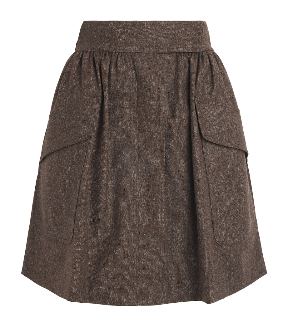Virgin Wool Mini Skirt BROWN Image 1