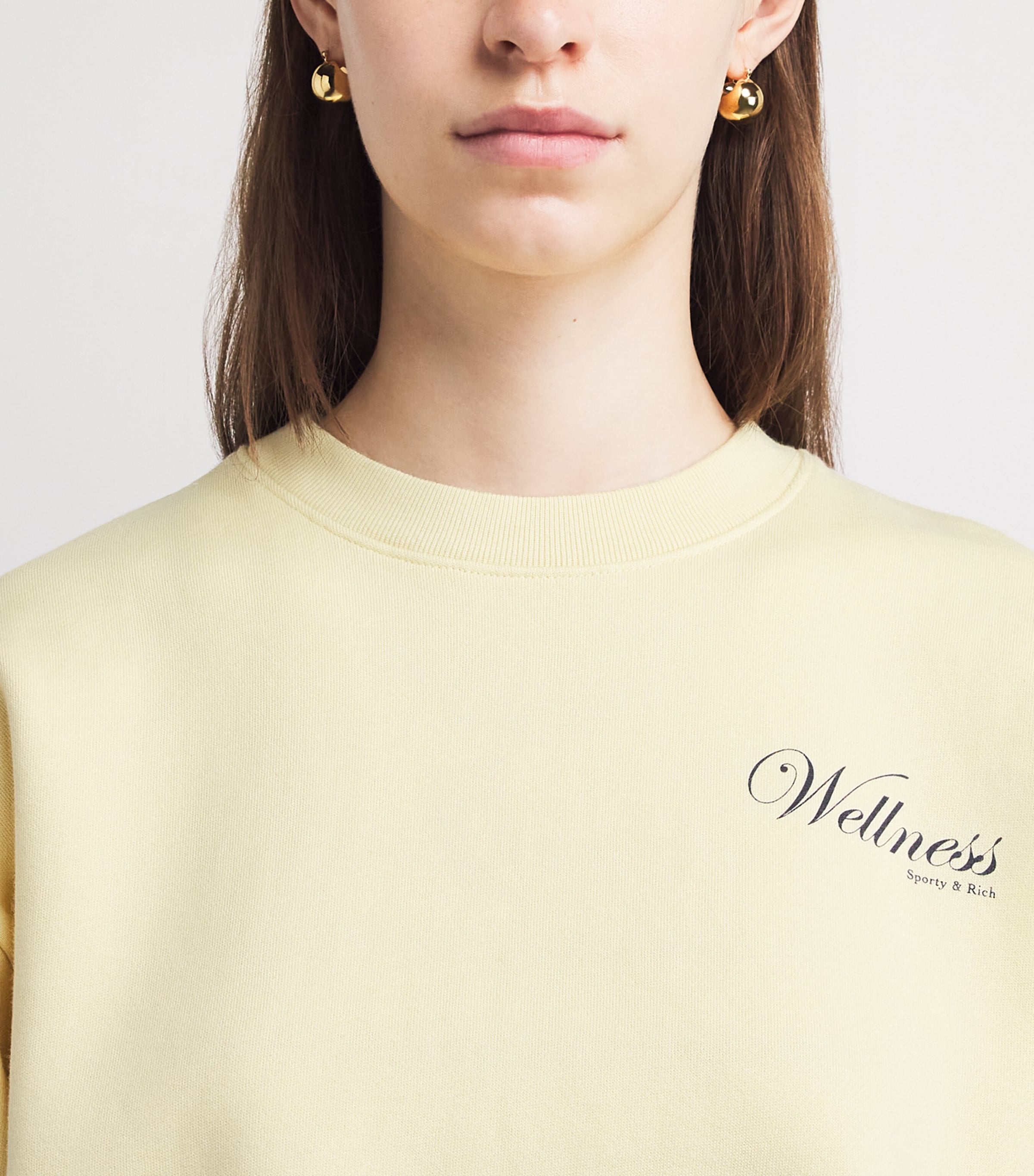 Sporty & Rich Womens Cotton Graphic Sweatshirt Almond Navy Image 3